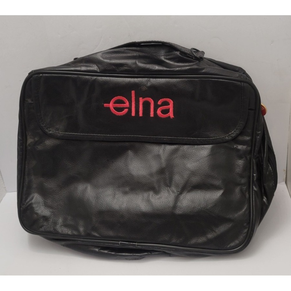 Vintage Elna Essentials Tote Genuine Leather Sewing Embroidery Accessory Bag